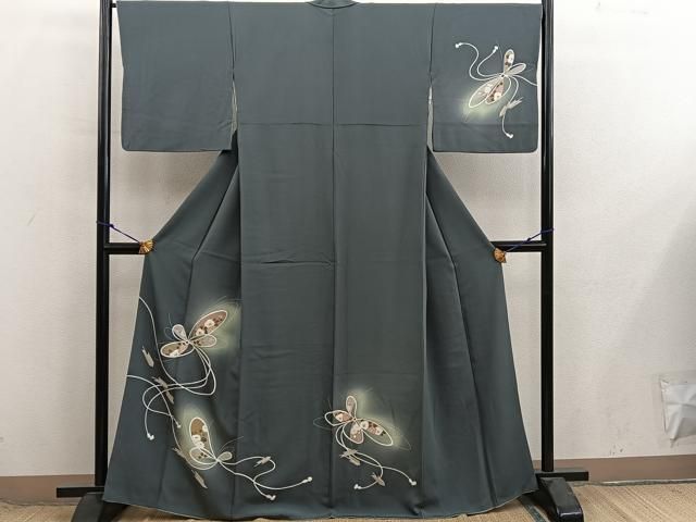 平和屋着物●訪問着　椿花文　暈し染め　金彩　正絹　逸品　BAAX8682mz