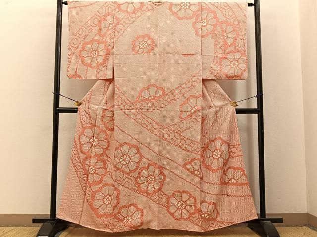 平和屋着物●訪問着　総絞り　舞花文　正絹　逸品　BAAY3659hj