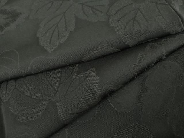 平和屋着物●上質な色無地　蔦の葉地紋　黒色　正絹　逸品　AABK6468cs