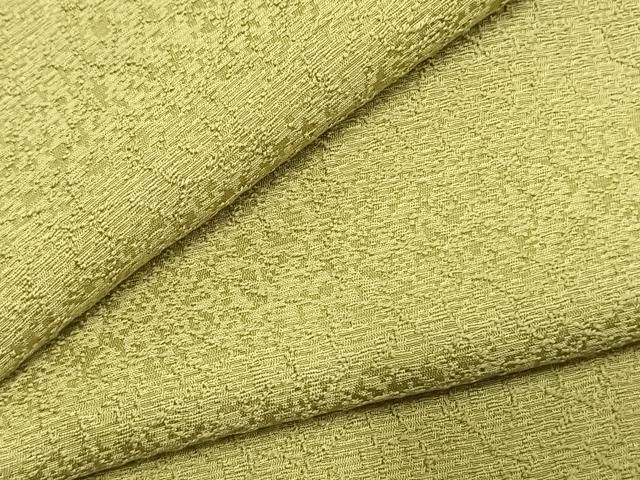 平和屋着物●上質な色無地　紋意匠　枯草色　正絹　逸品　AABK7582fy