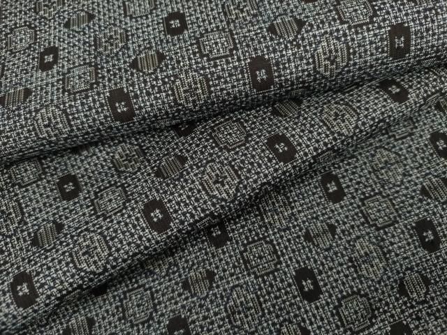 平和屋着物●本場大島紬　割込み絣　亀甲花文　正絹　逸品　AABK3443cs