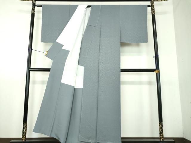 平和屋着物○上質な色無地 霞地紋 藍鼠色 正絹 逸品 DABH9716ps - メルカリ