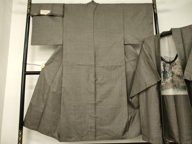 平和屋着物●男性　本場大島紬　アンサンブル　西郷絣　反端付き　正絹　逸品　AABK3067ck