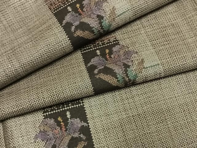 平和屋着物●本場大島紬　9マルキ　草花文　正絹　逸品　AABK1162fy