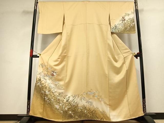 平和屋着物●訪問着　刺繍　草花文　暈し染め　金糸　金彩　正絹　逸品　AABJ4613fy 33,800円