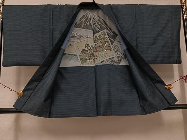 平和屋着物○男性 本場大島紬 アンサンブル 100亀甲 総詰め 正絹 逸品