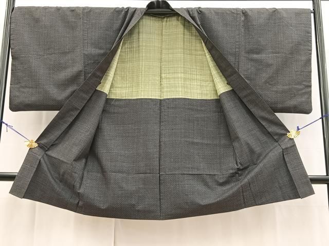 平和屋着物●男性　本場大島紬　アンサンブル　割込み絣　長羽織　正絹　逸品　BAAX9067yc 平和屋着物○男性 本場大島紬 アンサンブル 割込み絣 長羽織 正絹 逸品