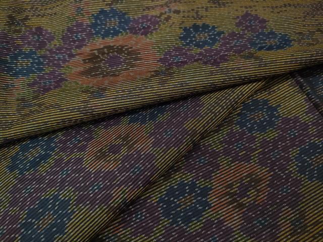 平和屋着物●本場大島紬　舞花文　正絹　逸品　CABI9723ut