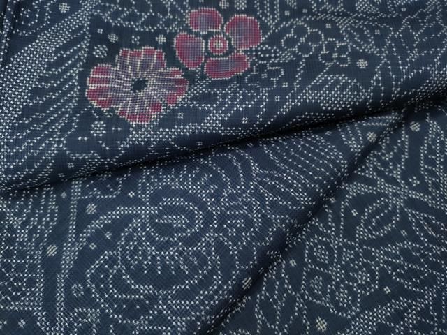 平和屋着物●本場大島紬　7マルキ　草花文　正絹　逸品　CABI9759ut 16,614円