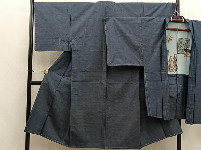 平和屋着物●男性　本場大島紬　アンサンブル　80亀甲　総詰め　正絹　逸品　BAAX8196mz
