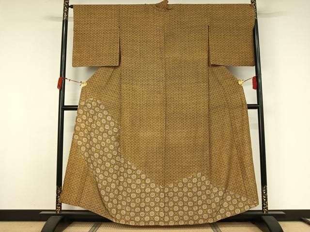 平和屋着物▽訪問着　単衣　花丸文　正絹　逸品　AABJ9679jh