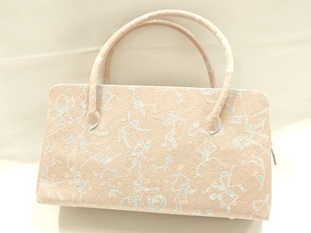 平和屋着物●和装小物　和装バッグ　ハンドバッグ　利休バッグ　ピクトグラム　逸品　AABJ5979ay