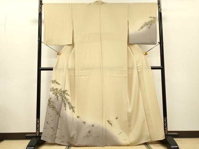 平和屋着物▽訪問着　単衣　笹竹文　暈し染　金彩　さが美扱い　正絹　逸品　DABG5526fe 28,730円