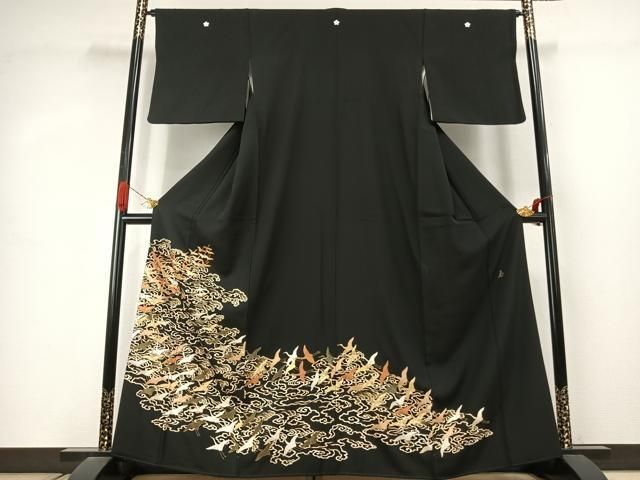 平和屋着物●豪華黒留袖　作家物　駒刺繍　飛鳥文　金糸　金彩　正絹　逸品　AABJ4289fy 15,600円