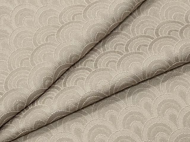 平和屋着物●上質な色無地　青海波地紋　利休白茶色　正絹　逸品　CABI0473gh