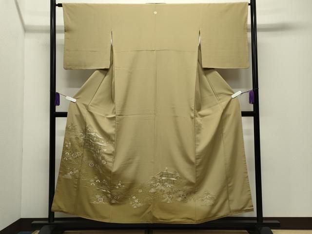 平和屋着物●豪華色留袖　総刺繍　風景草花文　暈し染め　正絹　逸品　CABI0482gh