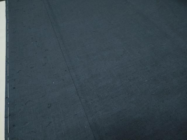 平和屋着物○男性 本場真綿絢結城紬・髭紬羽織セット 色無地 鉄紺色