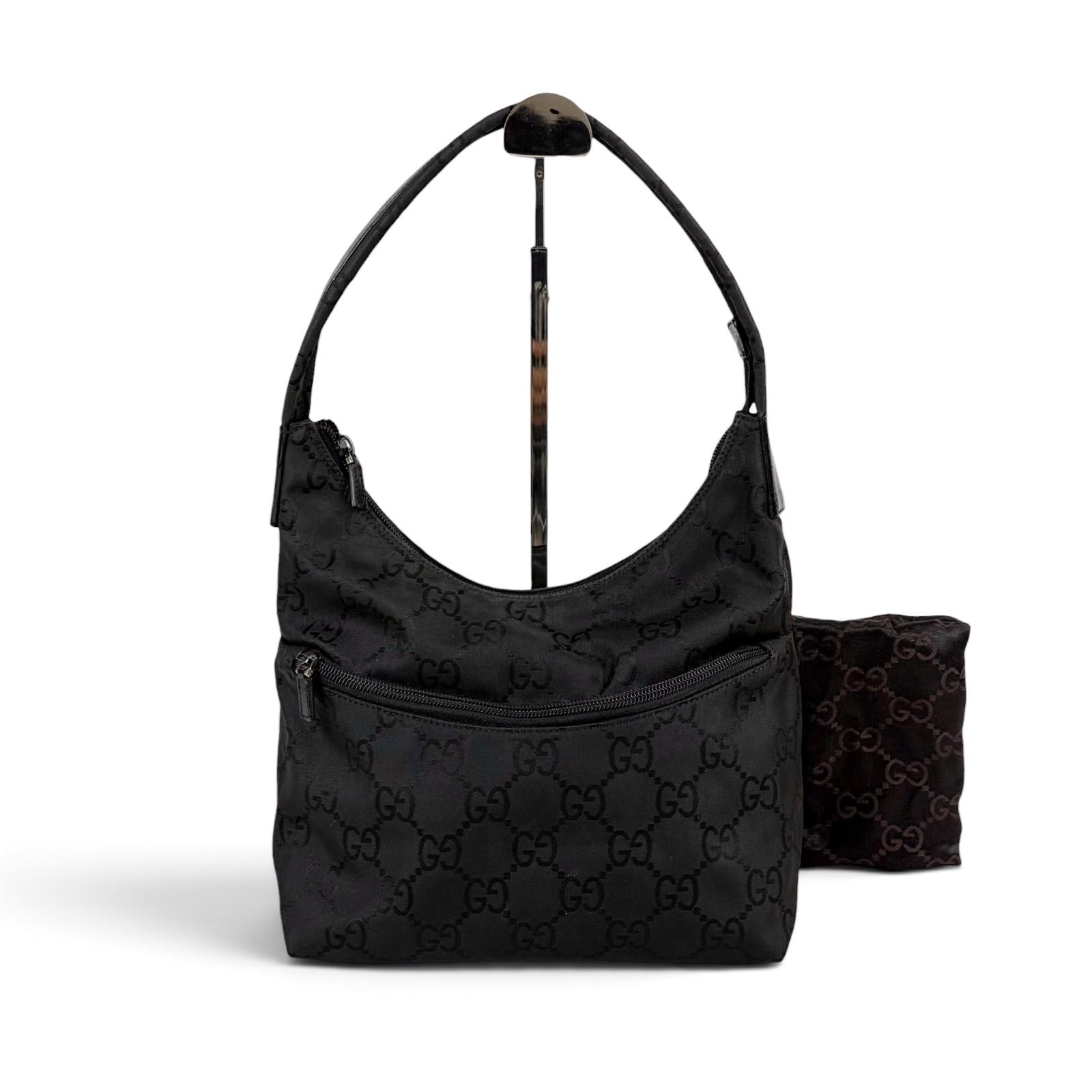GUCCI GGキャンバス ホーボーバッグ ブラック GUCCI GG Canvas Hobo Bag Black グッチ GGキャンバス ワンショルダー