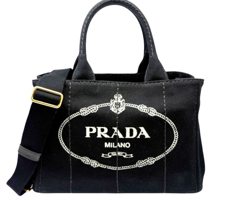 【中古】PRADA プラダ カナパ 1BG439 ブラック 2WAY ハンドバッグ G金具 ゴールド ショルダーバッグ 黒 デイリーユース　カジュアル　ファッション　レディース メンズ ユニセックス 人気 【ブランドギャラリー東心斎橋店】