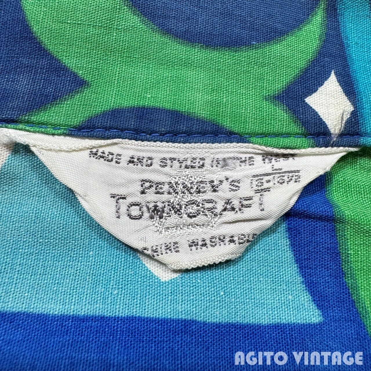 60's TOWNCRAFT PENNEY'S S/S プリントコットンオープンカラーシャツ