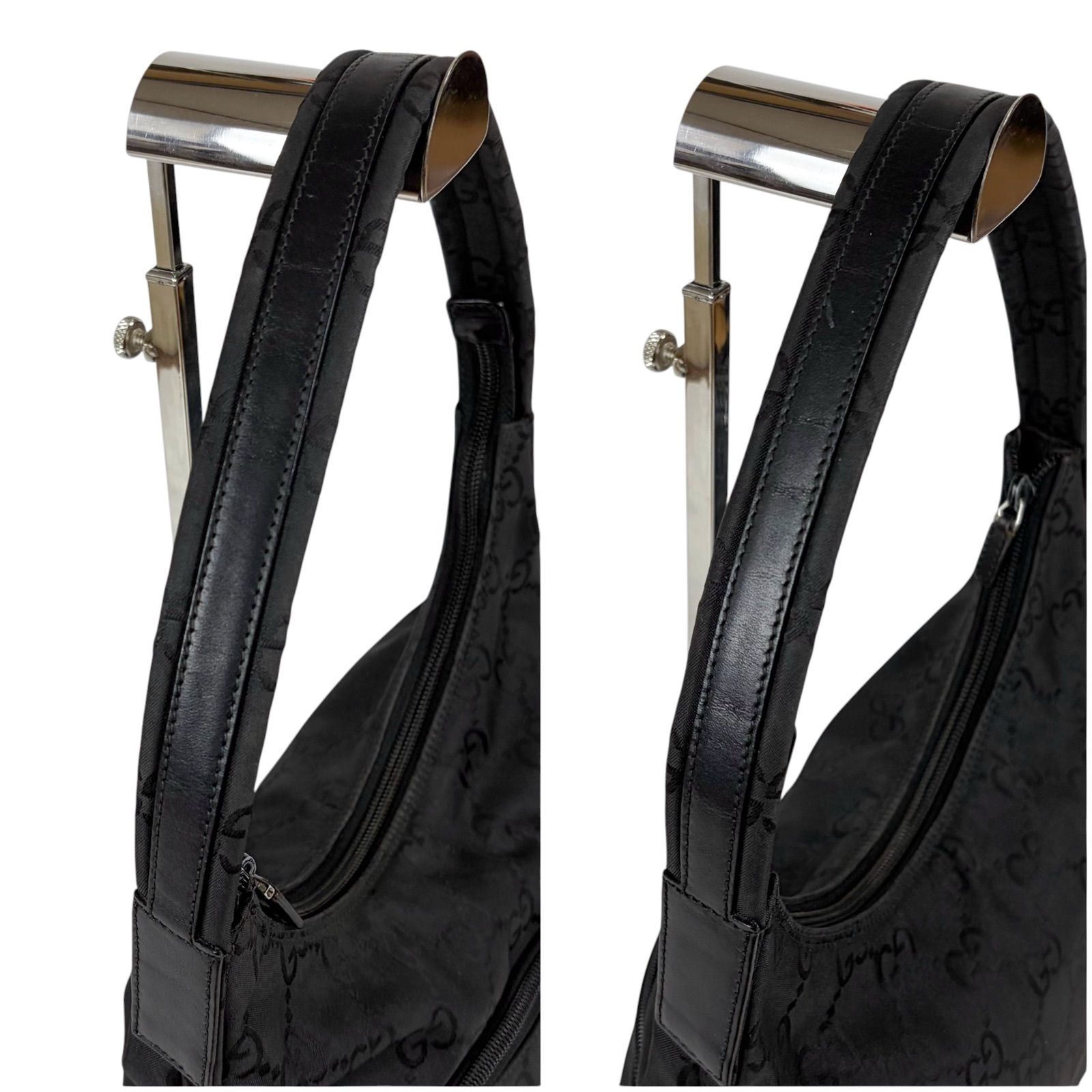 GUCCI GGキャンバス ホーボーバッグ ブラック GUCCI GG Canvas Hobo Bag Black グッチ GGキャンバス ワンショルダー