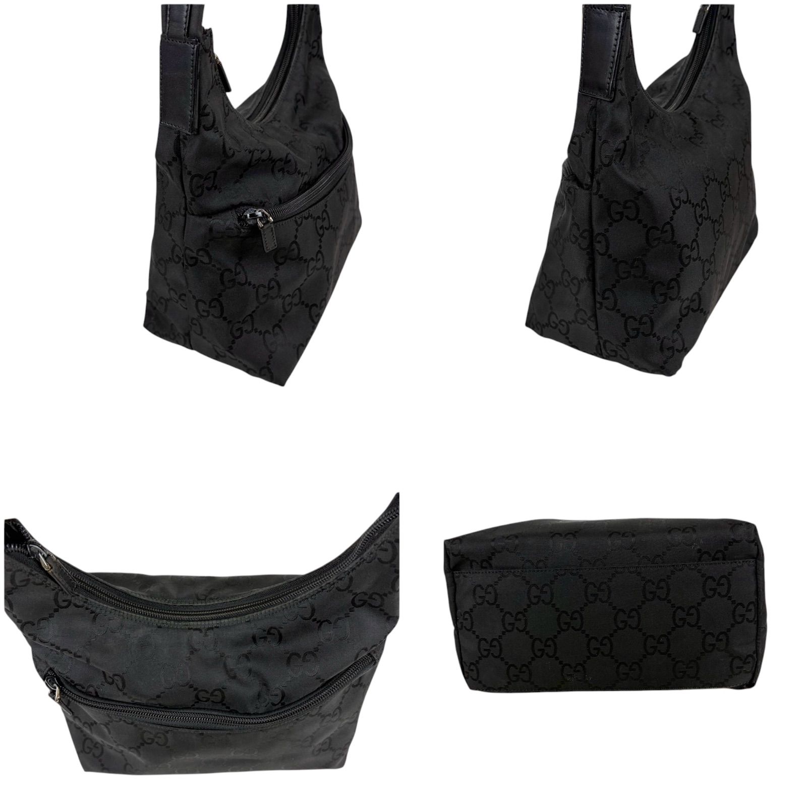 GUCCI GG Canvas Hobo Bag Black グッチ GGキャンバス ワンショルダー 