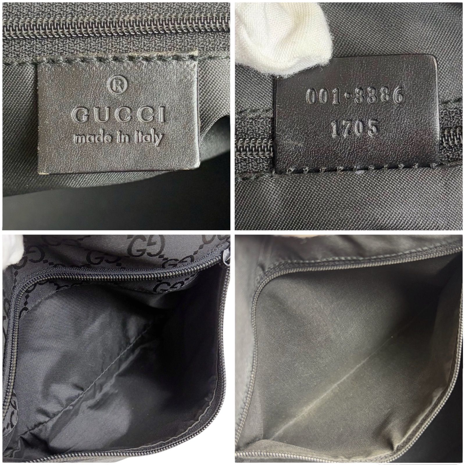 GUCCI GG Canvas Hobo Bag Black グッチ GGキャンバス ワンショルダー