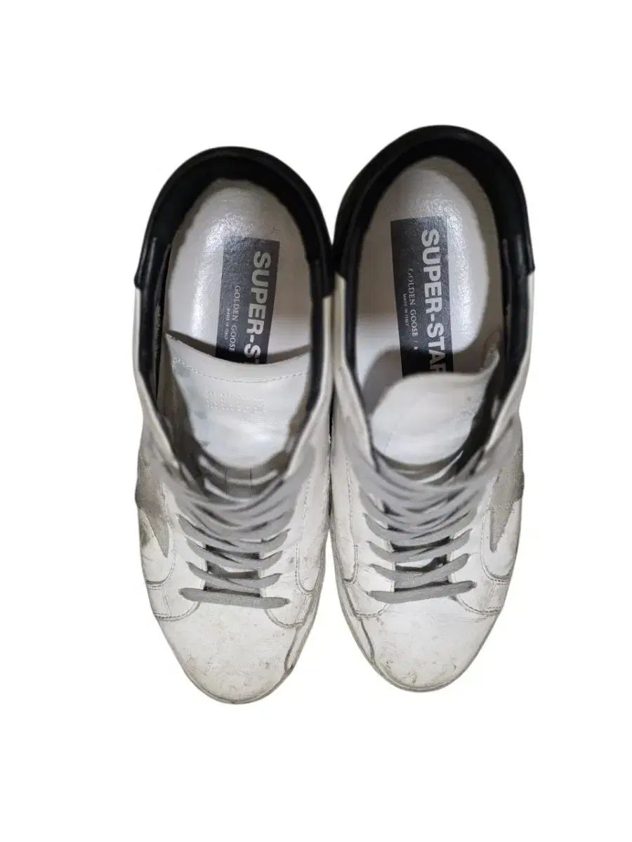41/正規品 GOLDEN GOOSE ゴールデングース SuperStar 白 ブラックスニーカー
