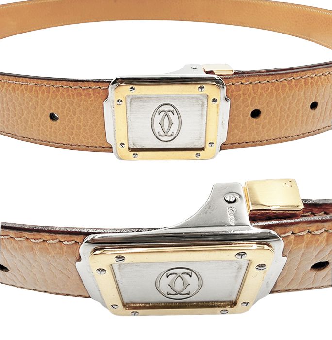 Cartier カルティエ マストライン レザーベルト キャメル ゴールド