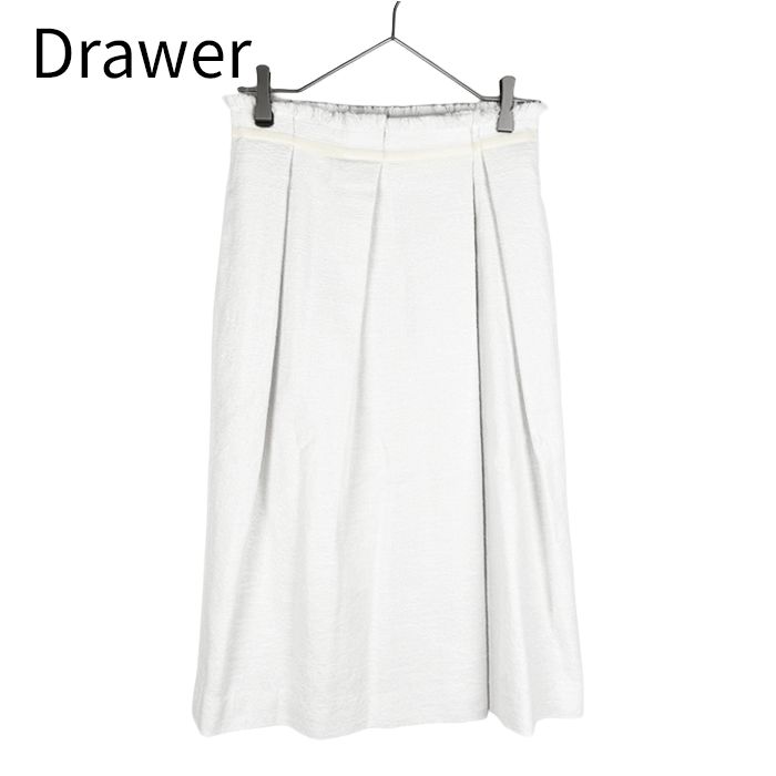 ドゥロワー Drawer フレアスカート ホワイト 白 36 コットン - メルカリ