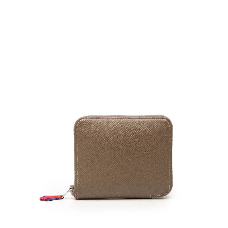 エルメス アザップ シルクイン コンパクト コインケース ブラウン系 シルバー金具 ヴォーエプソン レディース HERMES【1-0281721】