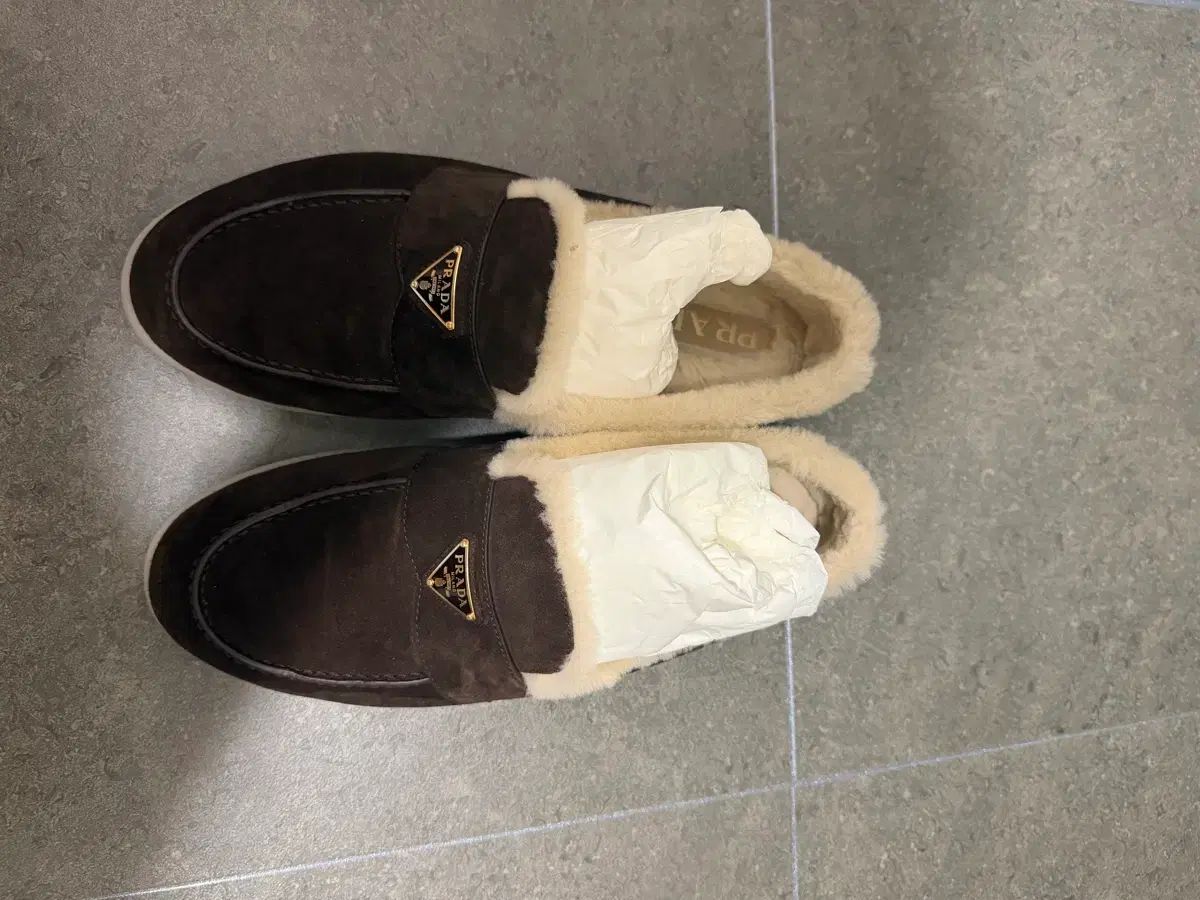 PRADA プラダ ブラウン スウェード ローファー