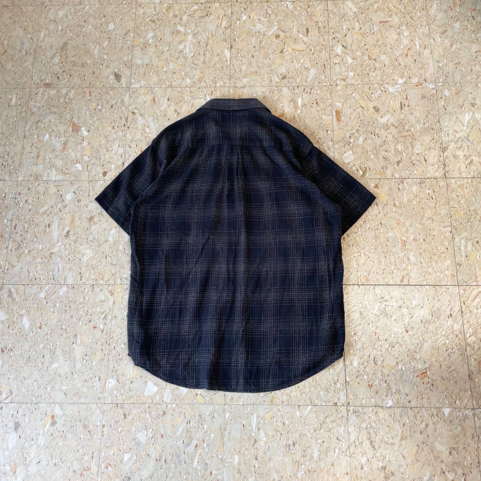 90s- 【 Perry Ellis 】 コットン100 オンブレ チェック 半袖 シャツ