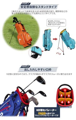 キャディバッグ スタンド HEAD by POWERBILT 口枠5分割 ゴルフ 9型