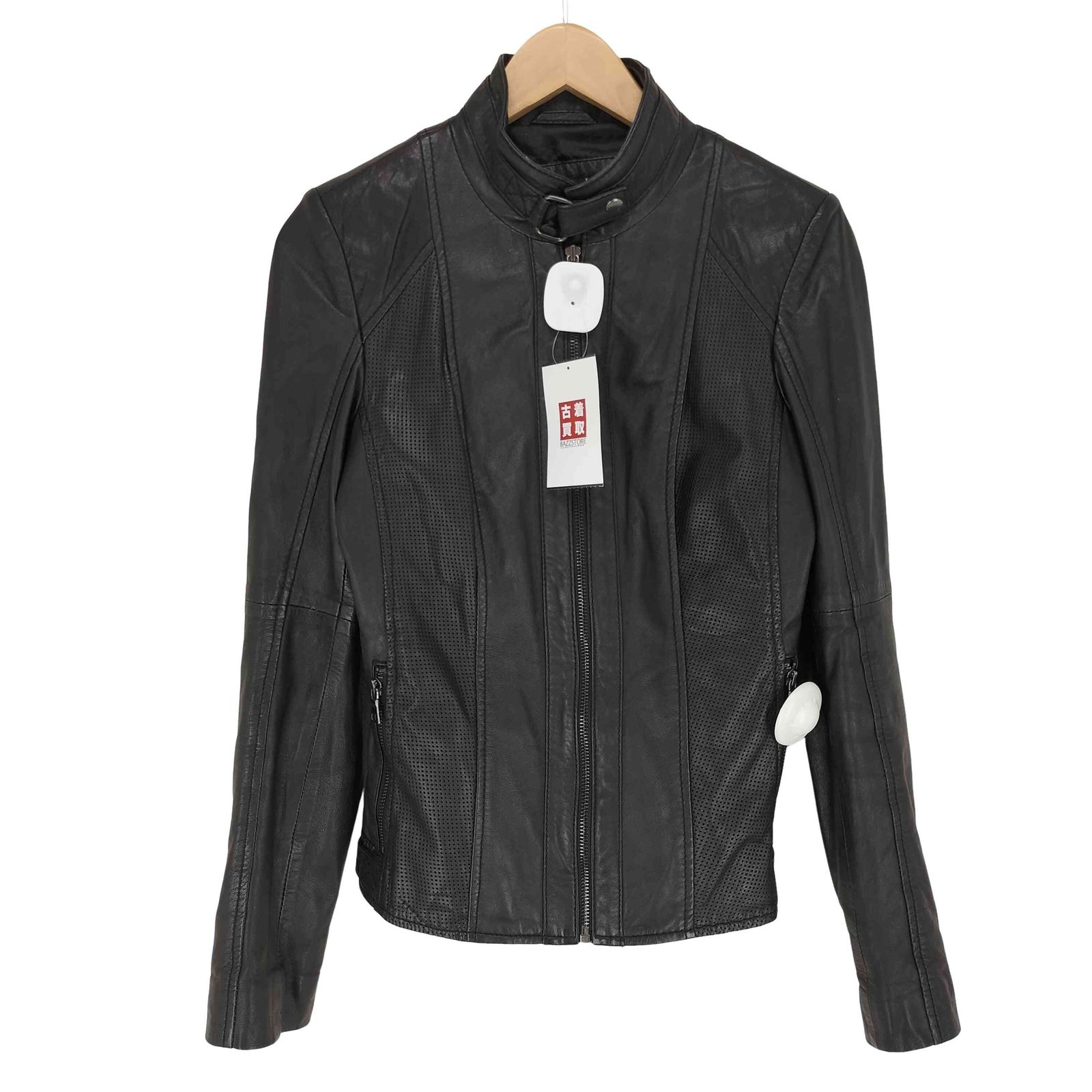 ユーズドフルギ USED古着 trendzone トレンドゾーン real leather リアルレザー 本革 シングル ライダース ジャケット レディース 34