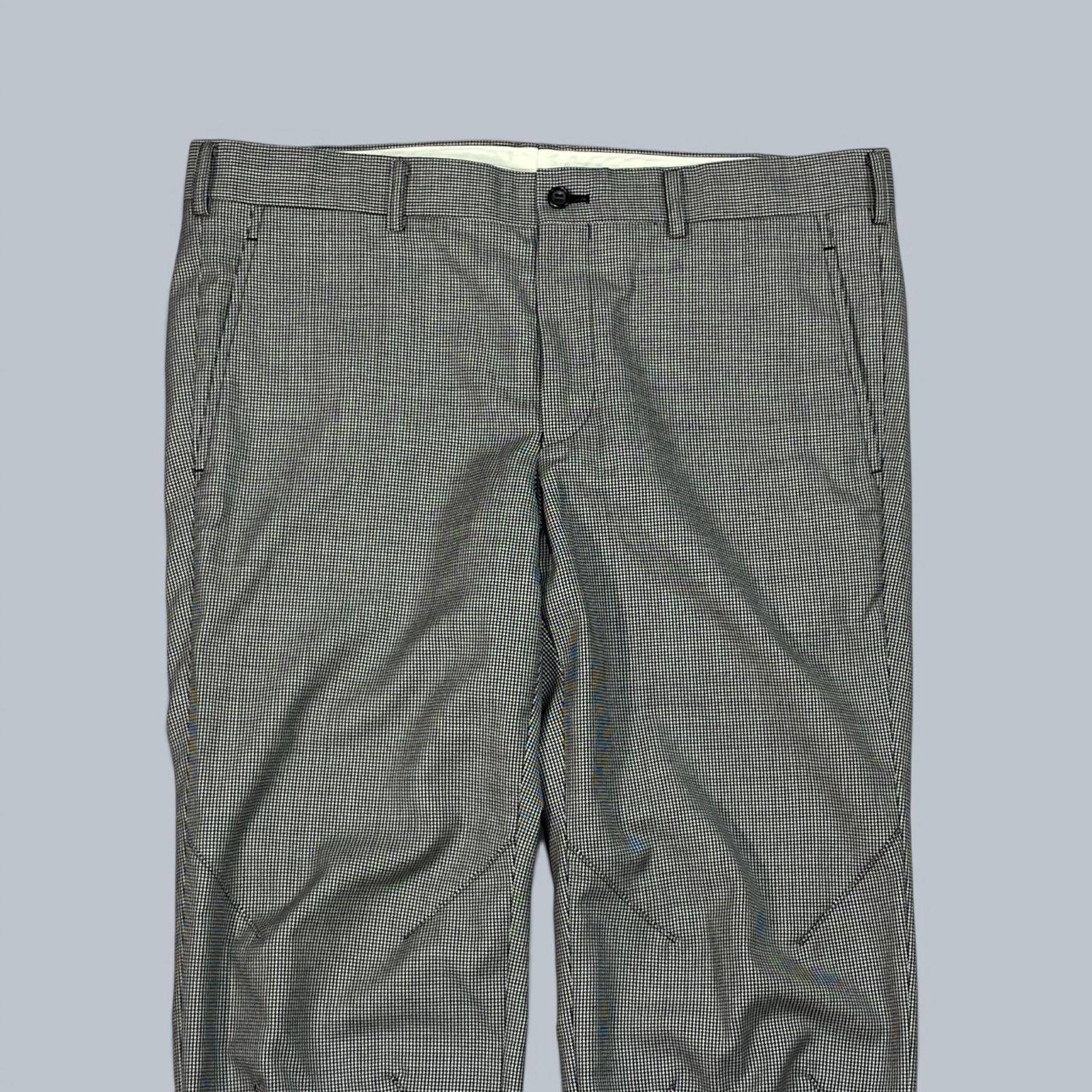 COMME des GARCONS HOMME DEUX コムデギャルソンオム ロング パンツ L ブラック ホワイト 千鳥柄 KT60-PT-KG