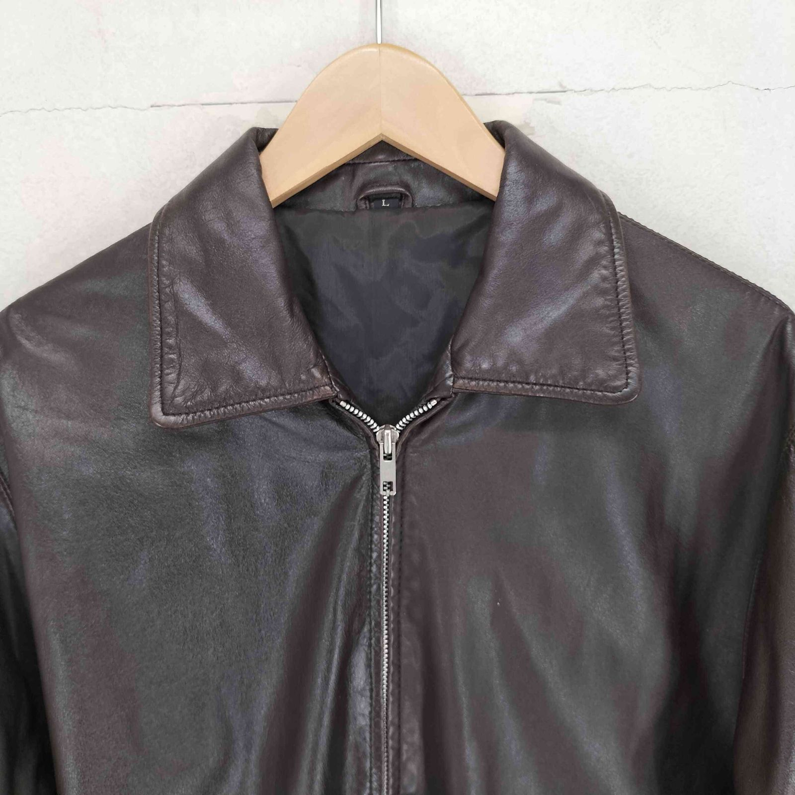 ユーズドフルギ USED古着 cow leather レザージップアップブルゾン