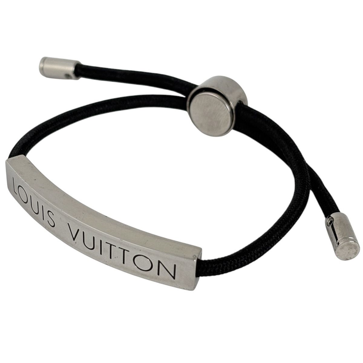 ルイ・ヴィトン Louis Vuitton ブラスレ LVスペース ブレスレット メタル ナイロン シルバー ブラック レディース 【中古】