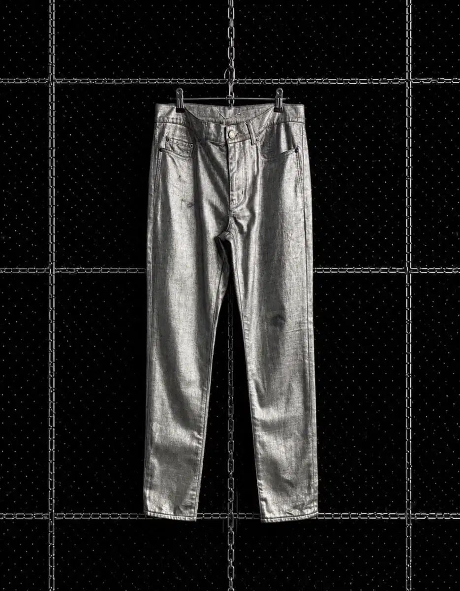 サンローラン 18SS シルバー メタリック コーティングデニム
