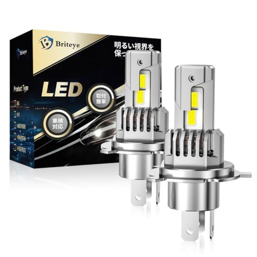 Briteye H4 LEDヘッドライト バルブ 爆光 6500K ホワイト30000lm 車検対応 冷却ファン付け 12V/24V車対応 2個入 | 専用設計の大型LEDチップ 搭載 ハイブリッド車・EV車対応 ノイズ対策済み 一体型 簡単 3e0f83f6 8,140円
