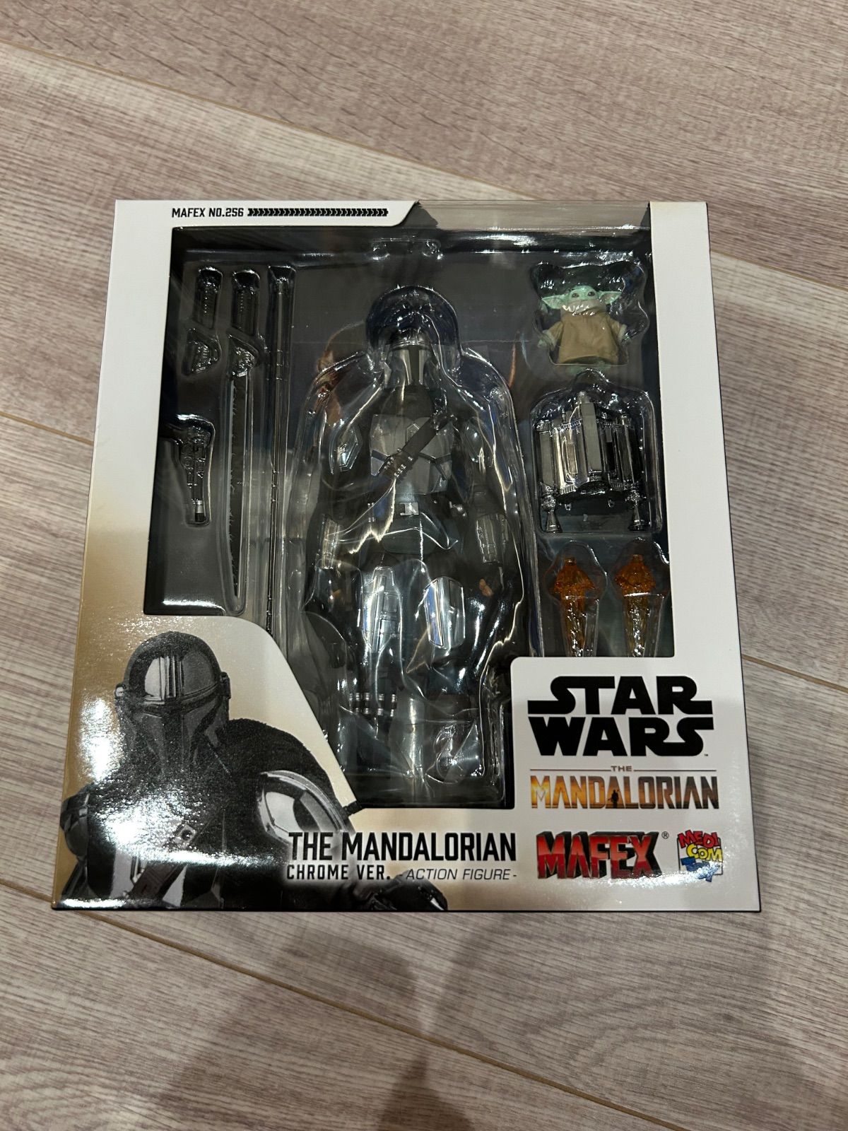 フィギュア MEDICOM TOY メディコム トイ MAFEX No.256 THE MANDALORIAN CHROME Ver 未開封