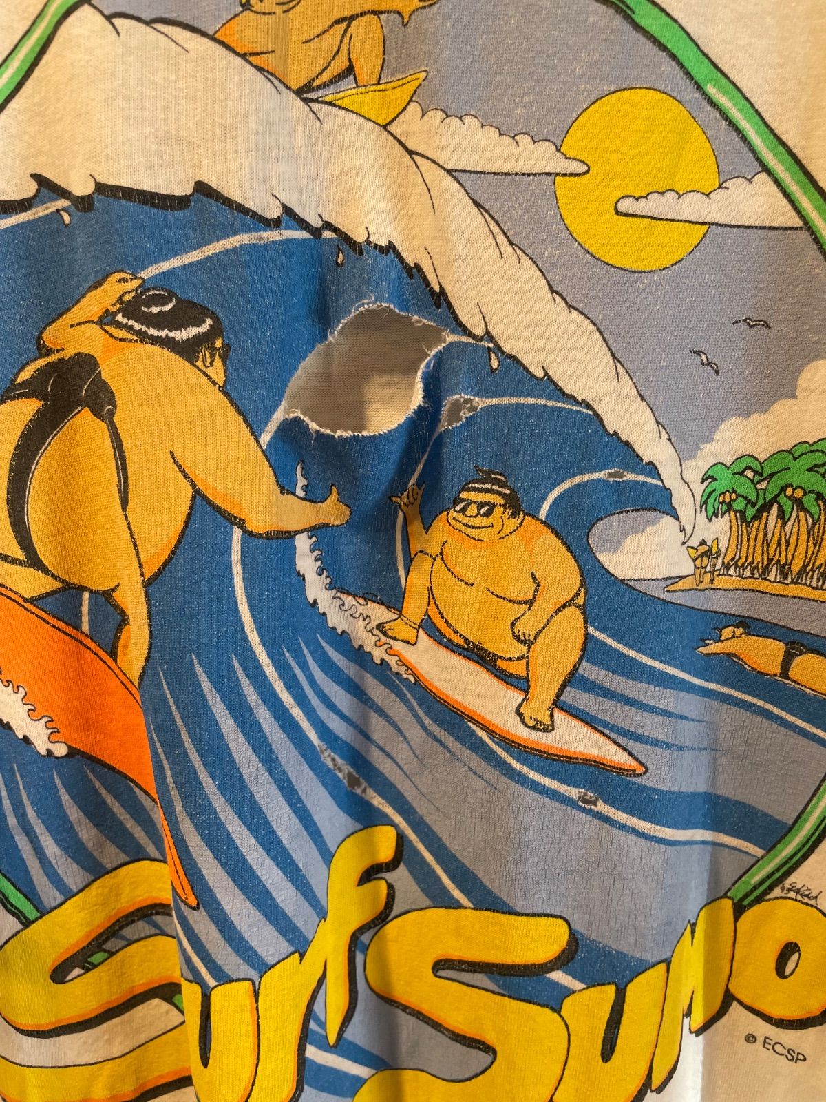 90年代 Sumo Connection「Surf Sumo」両面プリントTシャツ(ホワイト・L・USA製) 9