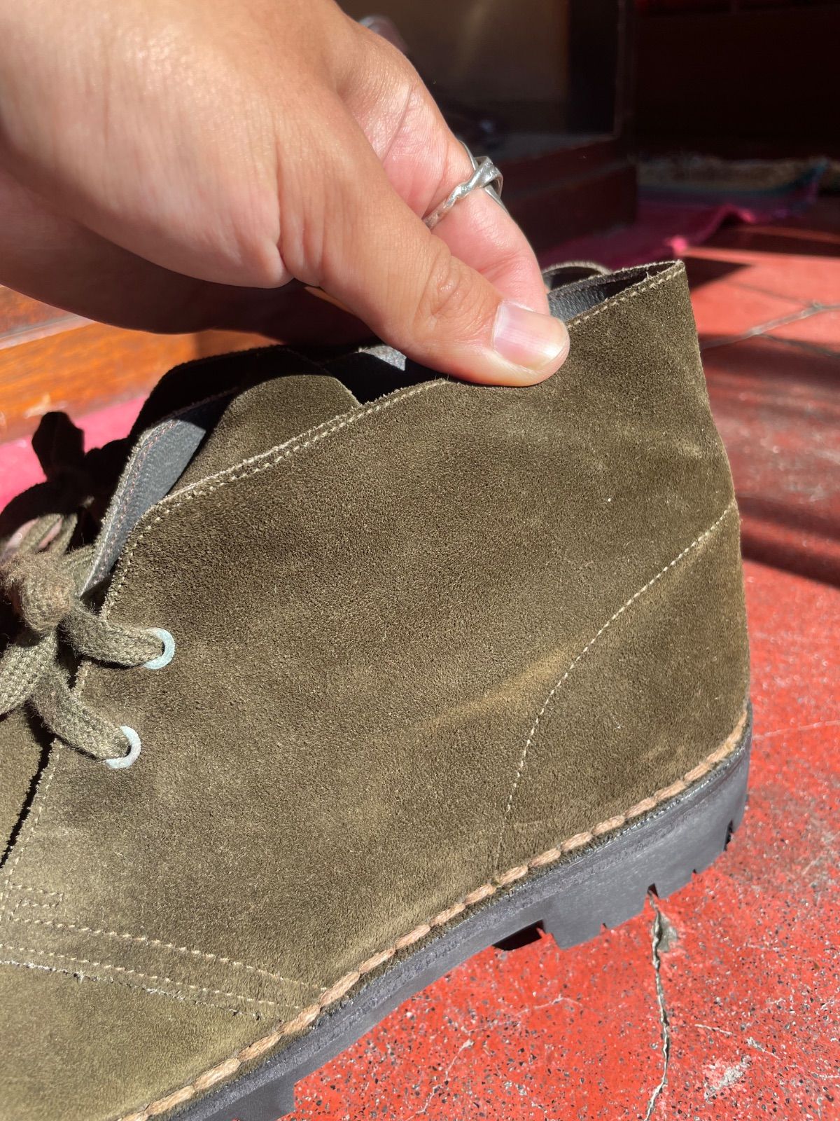 GRENSON Footmaster suede chukka boots (olive brown, UK6, made in England) 9