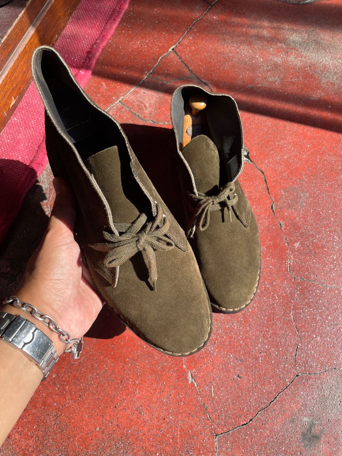 GRENSON Footmaster suede chukka boots (olive brown, UK6, made in England) 1
