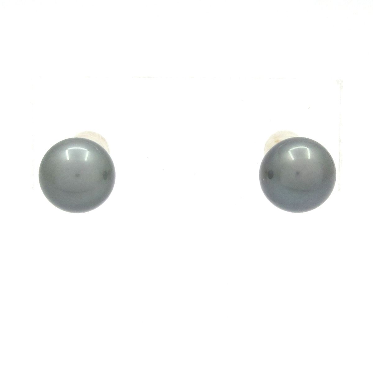 Unbranded(ノーブランド) ピアス美品 K18YG×グレー 片側1Pパール/直径約9ｍｍ/総重量2.7g