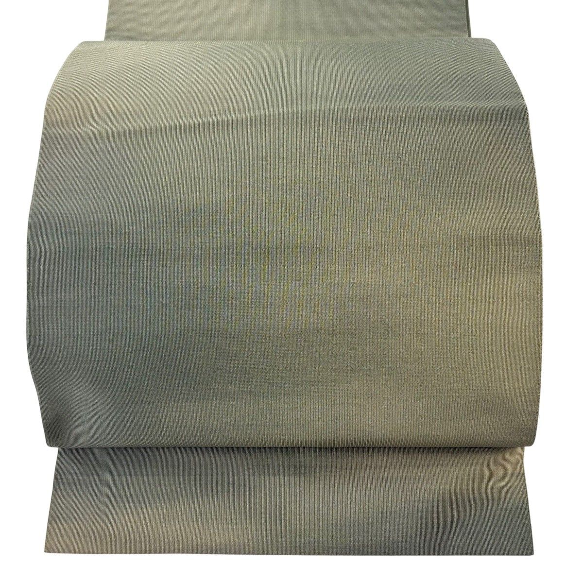 【美品】 名古屋帯 秀品 八寸名古屋帯 松葉仕立て 霞 灰緑 正絹 【中古】