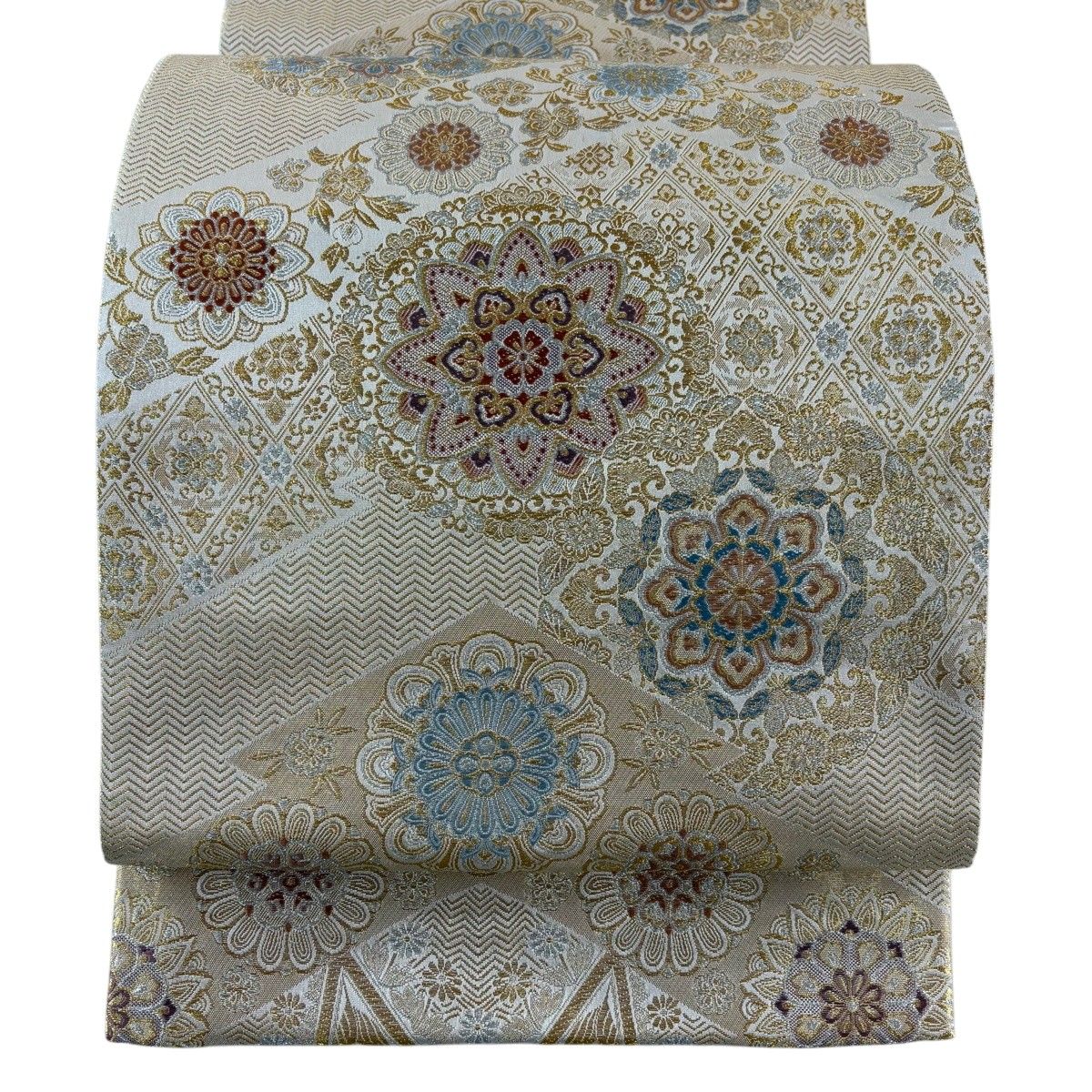 【美品】 袋帯 秀品 華文 草花 金銀糸 箔 金色 六通 正絹 【中古】 6,248円
