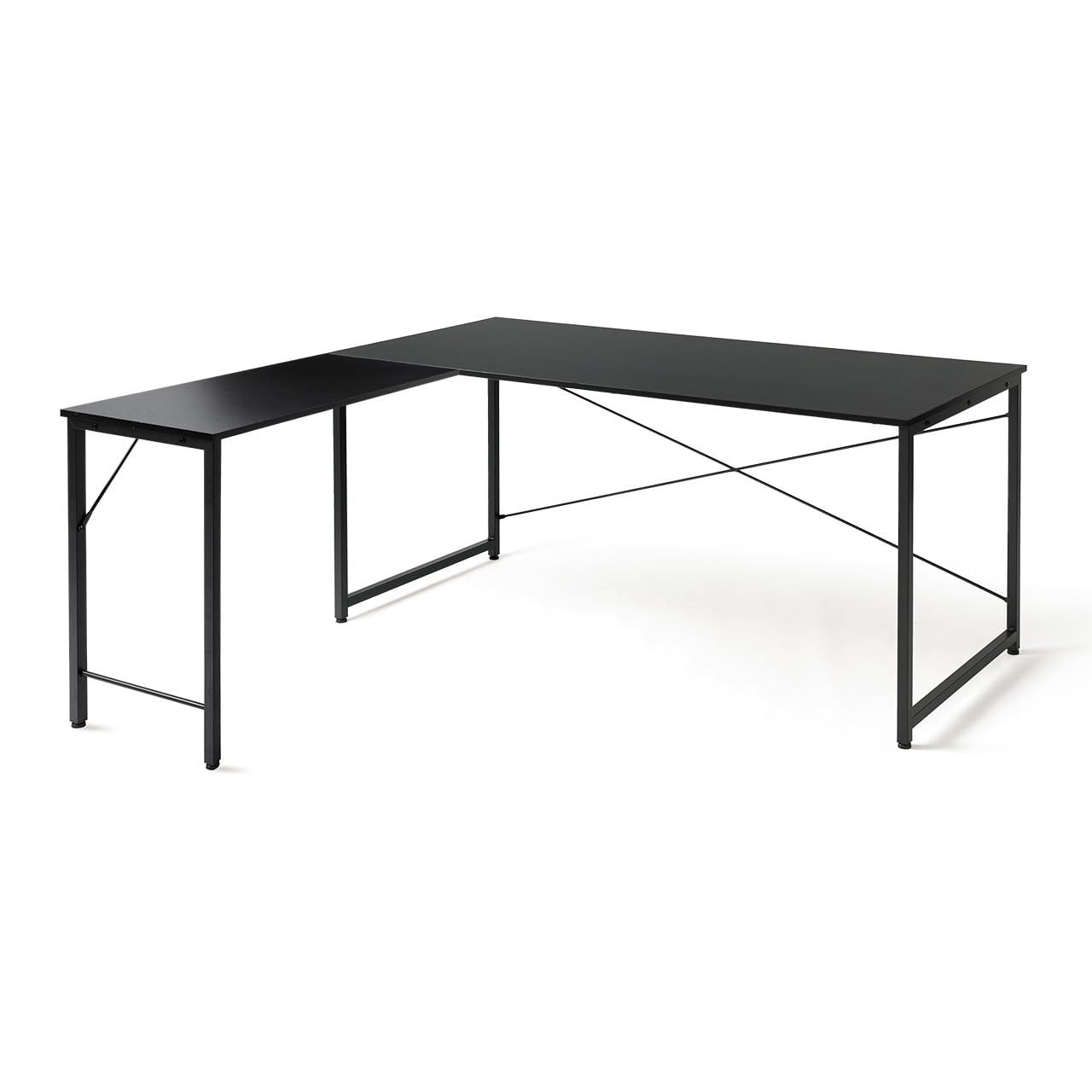 サンワダイレクト L字デスク 幅160×奥行160cm モニターアーム対応 ゲーミングデスク ブラック 102-DESKF063BK49ｍａ