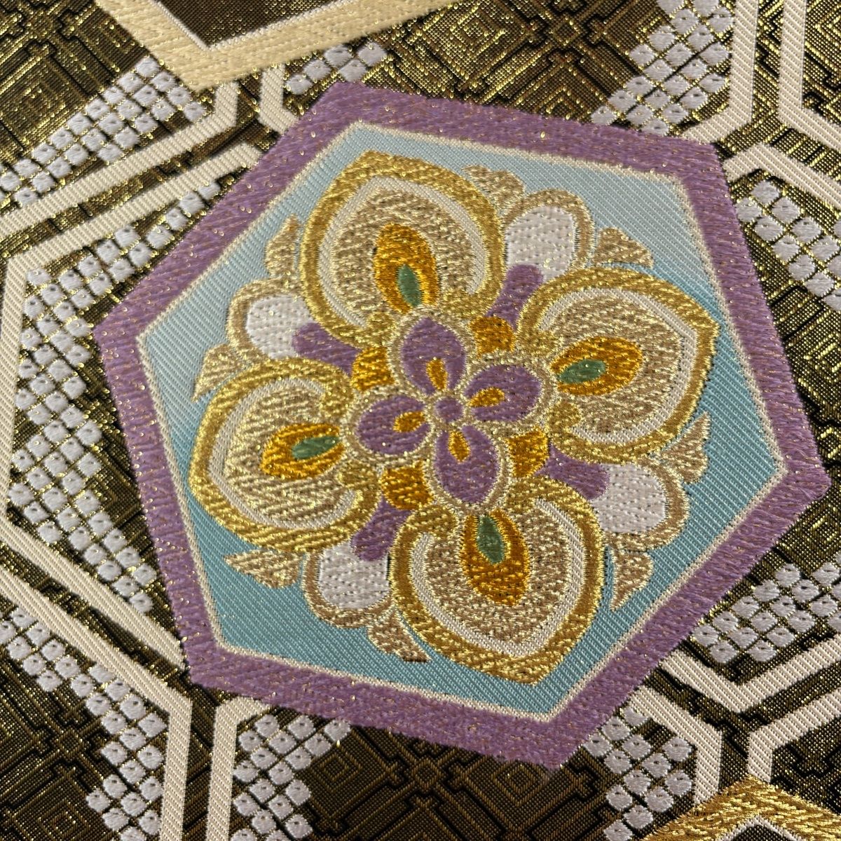 美品】 振袖 身丈161cm 裄丈71cm L 袷 袋帯フルセット 桜 草花 銀通し