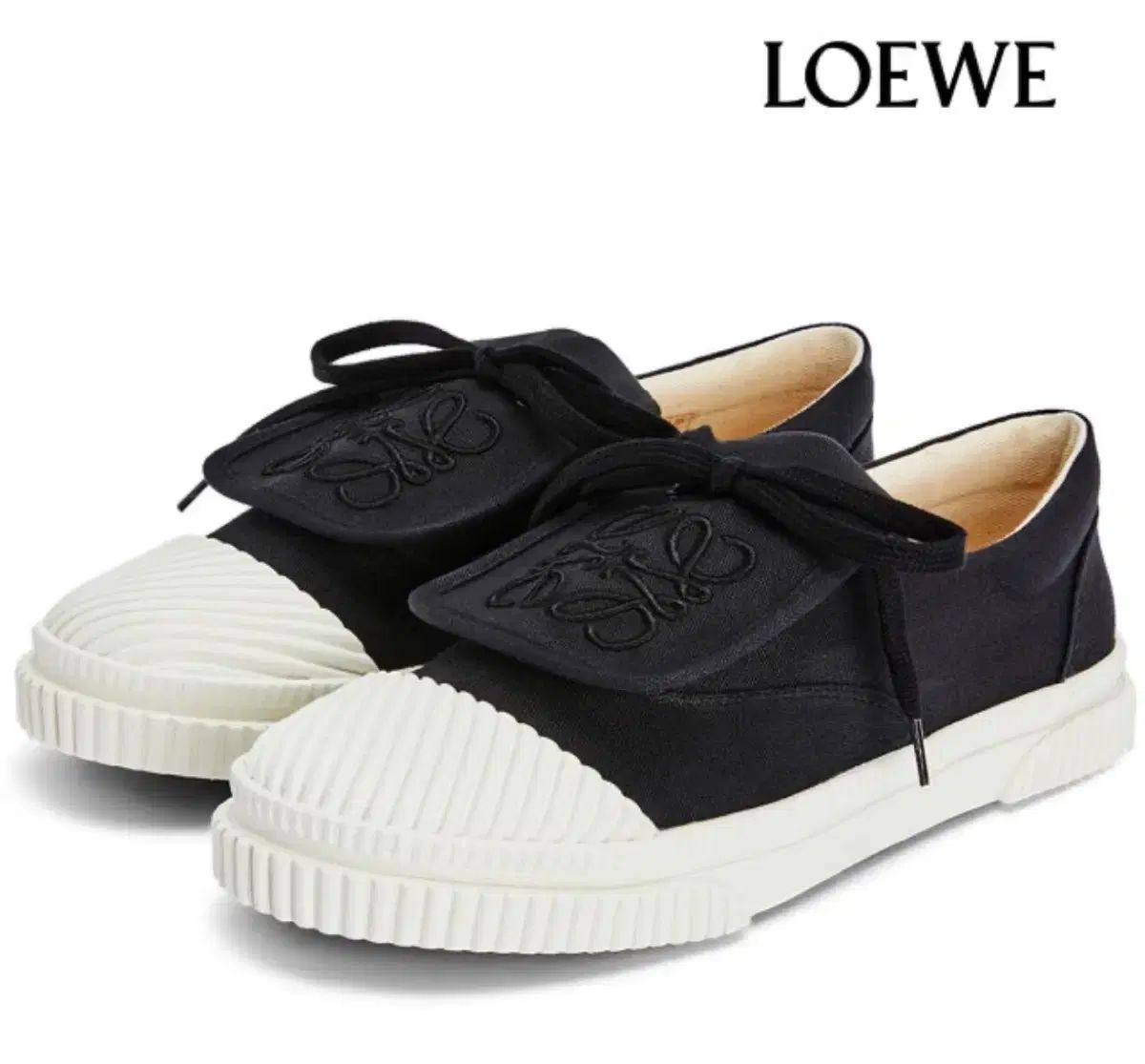 (ボックス新品) LOEWE アナグラム フラップ ブラック スニーカー 37 (新品)